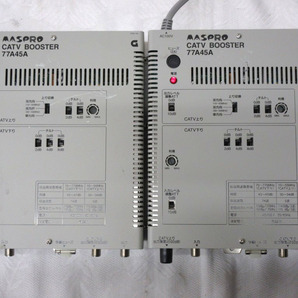 01K081 マスプロ CATV BOOSTER ブースター [77A45A] 2台セット ランプ確認まで 中古 現状 部品取りなどに 売り切りの画像2