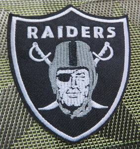 LR◇黒◆新品ラスベガス・レイダース Las Vegas Raiders　刺繍ワッペン◆アメフト　アメリカンフットボール　アメリカ　サポーターUS激渋