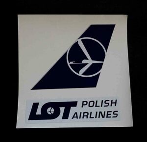 紺白■２枚セット■LOTポーランド航空　POLISH AIRLINESステッカー 激渋シール■エアライン 飛行機 ■海外旅行 留学 出張 スーツケース貼付