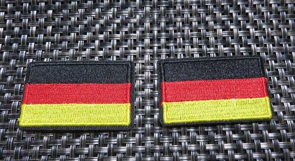 【２枚セット】■小型（S　ミニ)GM黒赤黄■新品　ドイツ国旗 刺繍ワッペン■フットボール　サッカー　レース◎ミリタリー■衣類・衣服DIY