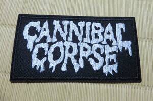 黒白◎長方形◆新品カンニバル・コープスCannibal Corpse　カニバル　アメリカ　デスメタル・バンド刺繍ワッペン◆バイク　ロック　音楽