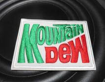 白緑赤◆新品 マウンテンデューMountain Dew、Mtn Dew 刺繍ワッペン（パッチ）◇ アメリカ ドリンク カーレース バイクレース_画像1