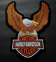 特大■白頭鷲茶翼DX縦長■新品ハーレーダビッドソン Harley-Davidson刺繍ワッペン◇アメリカ 大型二輪車 オートバイ バイク ライダー ■DIY_画像1