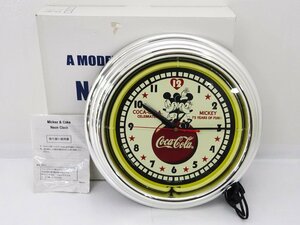 ★中古★ミッキーマウス 75周年記念 Coca-Cola NEON CLOCK コカ・コーラ ネオン クロック 時計★【SP426】