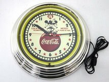 ★中古★ミッキーマウス 75周年記念 Coca-Cola NEON CLOCK コカ・コーラ ネオン クロック 時計★【SP426】_画像2