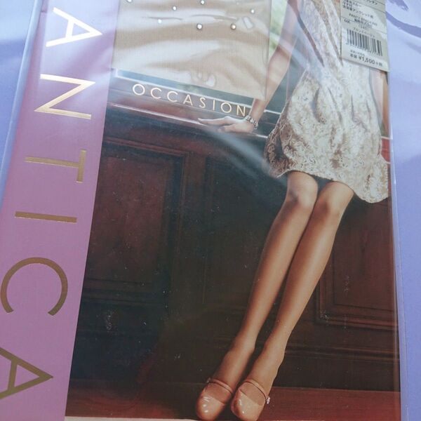 福助 FRANTICA OCCASION ストーンアンクレット パンスト ベージュ色 M~L