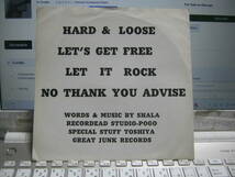 SHALA シャラ / HARD & LOOSE : LET'S GET FREE : LET IT ROCK : NO THANK YOU ADVISE 4曲入りソノシート _画像4