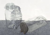 昭和レトロ 当時物 駄菓子ガラス瓶 コック付きガラス密閉容器 ヴィンテージ アンティーク_画像2