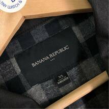 BANANA REPUBLIC バナリパ ブラックデニム ネル生地 ライナー付きデニムジャケット(XL)_画像5