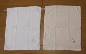 * new goods yacht rabbit embroidery entering hand towel woshu towel 2 point set lacework loop attaching 