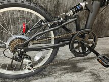 【未使用訳ありアウトレット品】20インチ折り畳み自転車MTBシマノ外装6段変速 艶消し黒【SK1407】_画像5