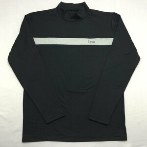 【送料無料】【新品】Lynx　メンズ裏微起毛長袖Ｔシャツ（ハイネック ストレッチ素材）　　LL　2L　　ブラック★23201