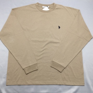 【送料無料】【新品】US.POLO.ASSN レディース長袖Tシャツ（ゆったりタイプ コットン100％）　M　　ベージュ★13215