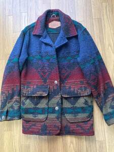 【美品】USA製ヴィンテージ/ウールリッチ Wool Rich/ネイティブ柄ジャケット/レディース S