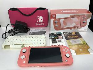 Z175◆中古品◆Nintendo Switch Lite コーラル 本体 任天堂 スイッチ + おまけ