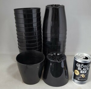 [3.5 number pot ] pra circle pot * black black pot ×24 piece set * used 