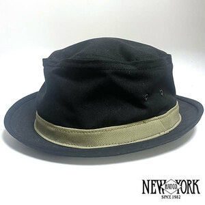 送料無料 NEW YORK HAT ニューヨークハット ポークパイハット COTTON STING コットン スティンジー ブラック L メンズ 帽子 ハット