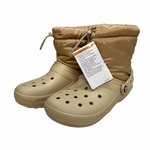 BC140 未使用 crocs クロックス ウィンターブーツ 男女兼用 W7 M5 約 23cm ベージュ 美品