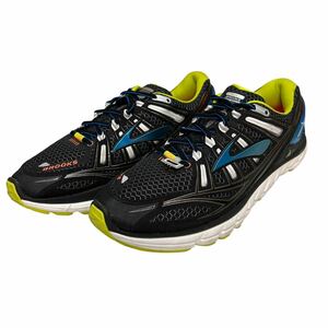 BC198 BROOKS ブルックス メンズ ランニングシューズ スニーカー US11 29cm ブラック ブルー シルバー 良好