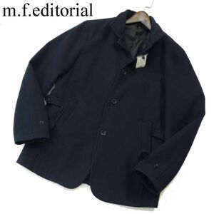 【新品 未使用】 m.f.editorial タカキュー 秋冬 ウールライク シングル コート Sz.LL　メンズ ネイビー 大きいサイズ　A3T15475_C#N