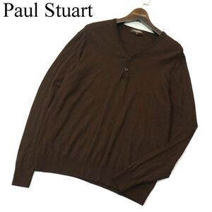 Paul Stuart ポール・スチュアート 秋冬 ウール100%★ ヘンリーネック ニット セーター Sz.LL　メンズ 大きいサイズ　A4T00101_1#K