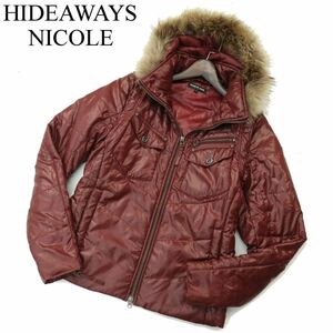 HIDEAWAYS NICOLE ハイダウェイ ニコル 秋冬 袖取り外し可能★ リアルファー 中綿 ブルゾン ジャケット Sz.48　メンズ　A4T00098_1#N