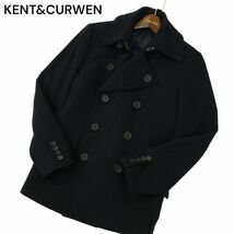 KENT&CURWEN ケント&カーウェン 秋冬 メルトン ウール★ Pコート Sz.M　メンズ ネイビー 日本製　A4T00082_1#N_画像1