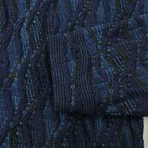 オーストラリア製★ PURELY AUSTRALIAN メリノ ウール 3D 立体 デザイン ニット セーター Sz.M　メンズ 紺　A4T00067_1#K_画像4