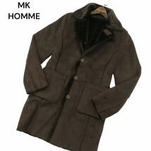 MK HOMME ミッシェルクラン オム 秋冬 裏ボア★ フェイク ムートン コート Sz.46　メンズ　A4T00298_1#N_画像1