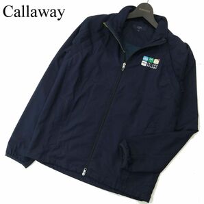 Callaway キャロウェイ 通年 2way★ ストライプ ブルゾン ジャケット ウインドブレーカー Sz.M メンズ ネイビー ゴルフ A4T00412_1#Oの画像1