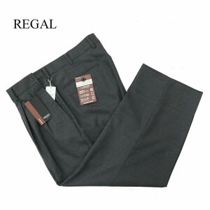 【新品 未使用】 REGAL リーガル 通年 ウール混★ ツータック スラックス パンツ Sz.94　メンズ グレー 大きいサイズ　A4B00090_1#R