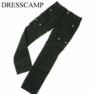 DRESSCAMP ドレスキャンプ 通年 金ボタン★ スリム カーゴ パンツ Sz.46　メンズ 黒 日本製　A4B00185_1#R