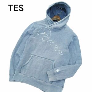 THE ENDRESS SUMMER エンドレスサマー TES 通年 ウォッシュ加工★ プリント スウェット プルオーバー パーカー Sz.M　メンズ　A4T00456_1#I