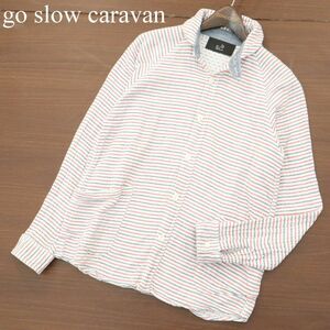 go slow caravan ゴースローキャラバン 通年 ダブルガーゼ★ サイドポケット 長袖 ワーク シャツ Sz.3　メンズ　A4T00636_1#C