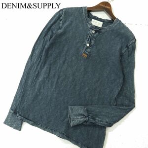 DENIM&SUPPLY ラルフローレン 通年 ウォッシュ加工★ 長袖 ヘンリーネック カットソー ロンTシャツ Sz.S　メンズ　A4T00640_1#F