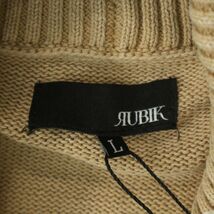 【新品 未使用】 RUBIK ルービック 通年 アラン編み ショールカラー コットン ニット カーディガン Sz.L　メンズ　A4T00739_1#L_画像7