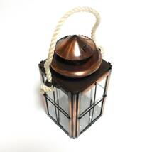 灯油ランタン◆IRON LANTERN◆ガラス　ブロンズ　香港製　HONGKONG　ヴィンテージ　昭和　コレクション　アウトドア_画像3