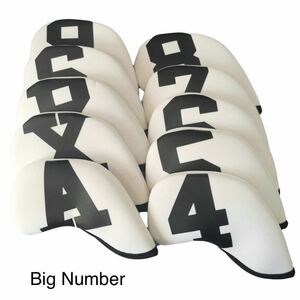 * head cover * iron * Golf Club *Big Number & white color *10 piece [ free shipping ]