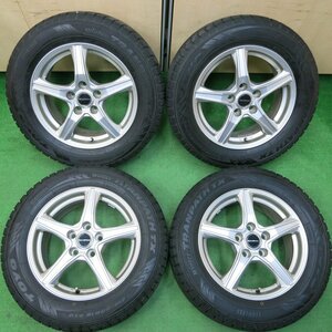 *送料無料*バリ溝 20年 綺麗 9.5分以上★スタッドレス 215/60R16 トーヨー ウインター トランパス TX BALMINUM PCD114.3/5H★3122505イス