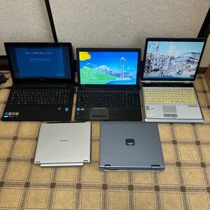 ノートパソコン 動作未確認 5台まとめ売り Lenovo レノボ TOSHIBA 東芝 FUJITSU 富士通 SHARP シャープ dynabook ダイナブック FMV 