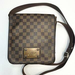 ★1円スタート★LOUIS VUITTON ルイヴィトン ダミエ ブルックリンPM N51210ショルダーバッグ 斜め掛け シリアルSR2009ブラウン 茶色レザー 