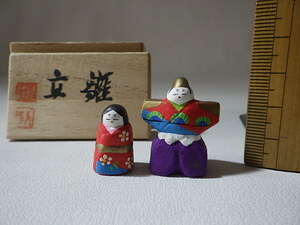 蔵出◆ 郷土玩具3 立雛 雛人形 ミニチュア土人形 木箱入り ◆ こけし 土人形　市松人形 アート 伝統工芸 オブジェ