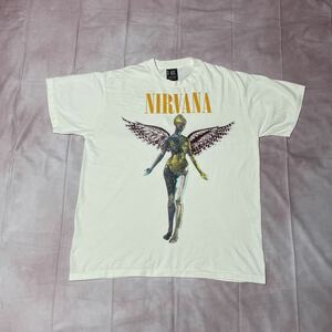 90s NIRVANA ニルヴァーナ IN UTERO White Tシャツ L