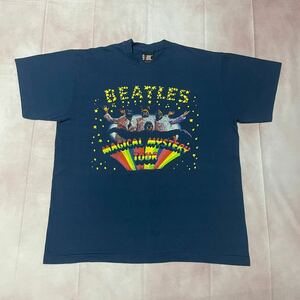 90's Beatles ビートルズ Tシャツ ロック バンド ミュージック NAVY BLUE Lサイズ