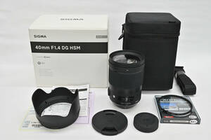  極上美品（数回使用）　シグマ SIGMA 40mm F1.4 DG HSM Art NIKON ニコン用 防湿ケース保管 kenko PRO1Dフィルター付き