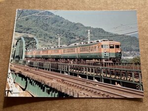 鉄道写真プリント　169系　急行「信州」（グリーン車帯あり）　Lサイズ