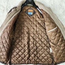 希少 SYNTHETIC キルティングジャケット【大人の貫禄】Synthetic ユーロ古着 ジャンパー コート 牛革 ウール FABRICS BY ITALY 中わた 138_画像6