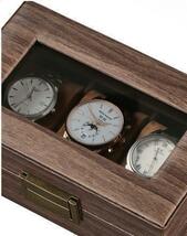 【新品】腕時計ケース　３本　ガラス　時計ケース　おしゃれケース　時計収納　ブラウン　茶色_画像6