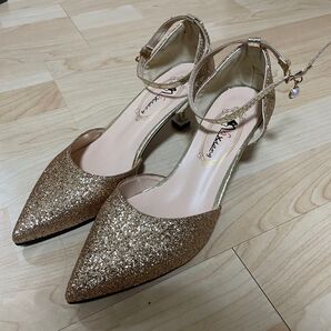 SALE\(^o^)/ゴールド パンプス