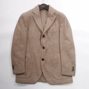 LARDINI No.47 ウール/ナイロン/レーヨン 3B テーラードジャケット グレージュ 48 ラルディーニ